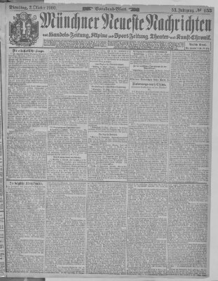 Münchner neueste Nachrichten Dienstag 2. Oktober 1900