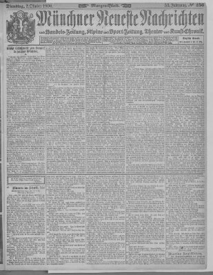 Münchner neueste Nachrichten Dienstag 2. Oktober 1900