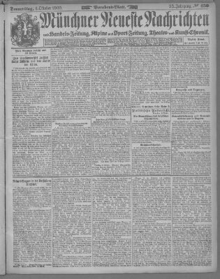 Münchner neueste Nachrichten Donnerstag 4. Oktober 1900