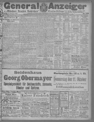 Münchner neueste Nachrichten Montag 8. Oktober 1900