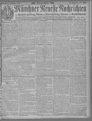 Münchner neueste Nachrichten Dienstag 9. Oktober 1900