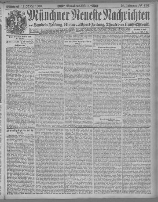 Münchner neueste Nachrichten Mittwoch 17. Oktober 1900