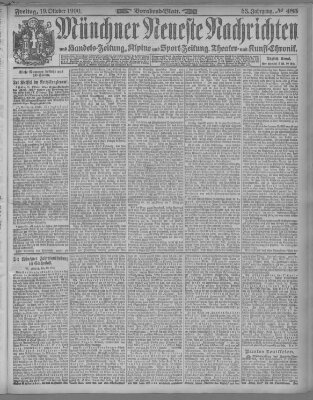 Münchner neueste Nachrichten Freitag 19. Oktober 1900