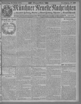 Münchner neueste Nachrichten Donnerstag 25. Oktober 1900