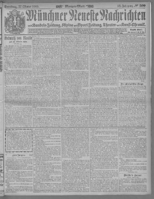 Münchner neueste Nachrichten Samstag 27. Oktober 1900