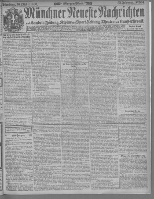 Münchner neueste Nachrichten Dienstag 30. Oktober 1900