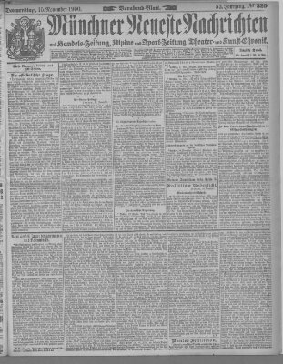 Münchner neueste Nachrichten Donnerstag 15. November 1900