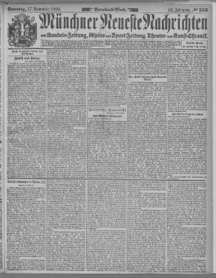 Münchner neueste Nachrichten Samstag 17. November 1900