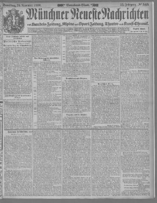 Münchner neueste Nachrichten Samstag 24. November 1900