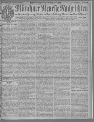 Münchner neueste Nachrichten Montag 26. November 1900