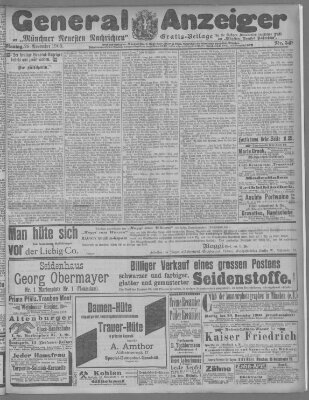 Münchner neueste Nachrichten Montag 26. November 1900