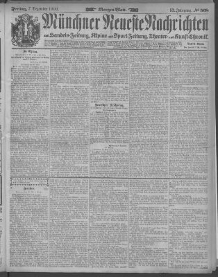 Münchner neueste Nachrichten Freitag 7. Dezember 1900