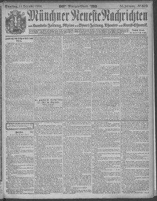 Münchner neueste Nachrichten Dienstag 11. Dezember 1900