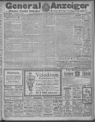 Münchner neueste Nachrichten Donnerstag 13. Dezember 1900