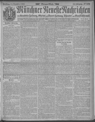 Münchner neueste Nachrichten Freitag 14. Dezember 1900