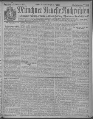 Münchner neueste Nachrichten Samstag 15. Dezember 1900