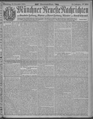 Münchner neueste Nachrichten Dienstag 18. Dezember 1900