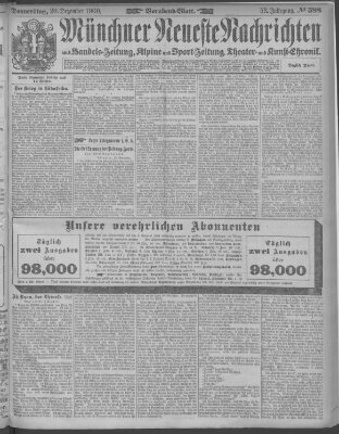 Münchner neueste Nachrichten Donnerstag 20. Dezember 1900