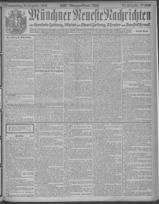 Münchner neueste Nachrichten Donnerstag 20. Dezember 1900