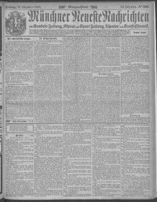 Münchner neueste Nachrichten Freitag 21. Dezember 1900