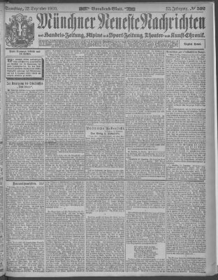 Münchner neueste Nachrichten Samstag 22. Dezember 1900