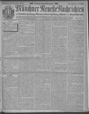 Münchner neueste Nachrichten Sonntag 23. Dezember 1900