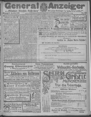 Münchner neueste Nachrichten Montag 24. Dezember 1900