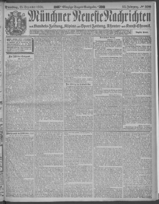 Münchner neueste Nachrichten Dienstag 25. Dezember 1900