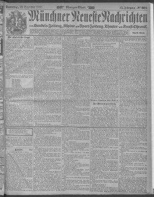 Münchner neueste Nachrichten Samstag 29. Dezember 1900