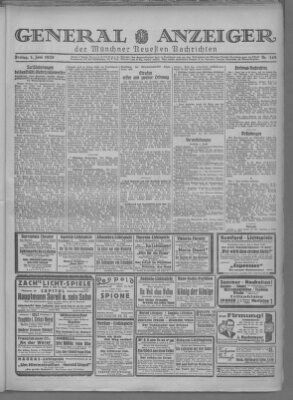 Münchner neueste Nachrichten Freitag 1. Juni 1928