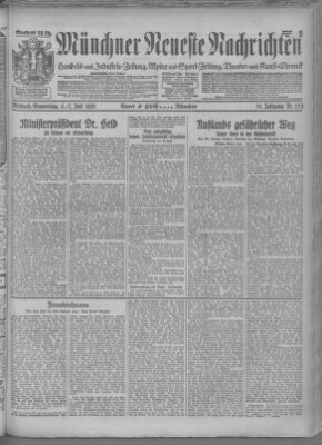 Münchner neueste Nachrichten Donnerstag 7. Juni 1928