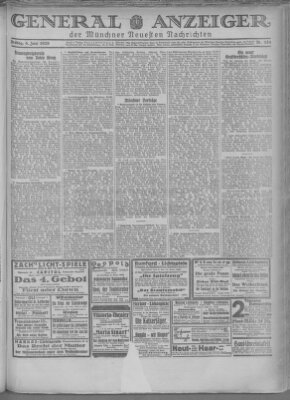 Münchner neueste Nachrichten Freitag 8. Juni 1928