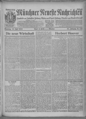 Münchner neueste Nachrichten Sonntag 10. Juni 1928