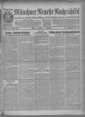 Münchner neueste Nachrichten Freitag 15. Juni 1928