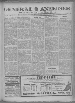 Münchner neueste Nachrichten Samstag 16. Juni 1928