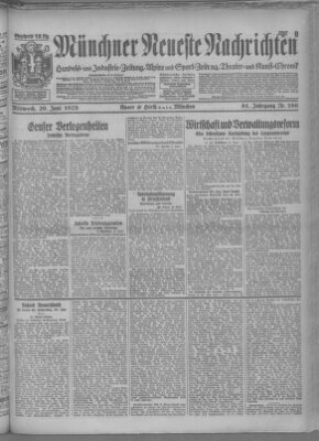 Münchner neueste Nachrichten Mittwoch 20. Juni 1928