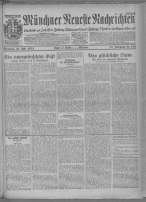 Münchner neueste Nachrichten Sonntag 24. Juni 1928