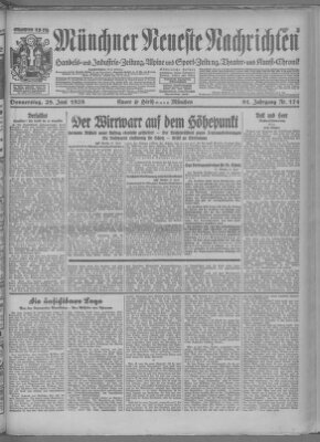 Münchner neueste Nachrichten Donnerstag 28. Juni 1928