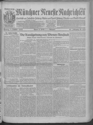 Münchner neueste Nachrichten Montag 8. Oktober 1928