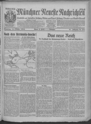 Münchner neueste Nachrichten Sonntag 14. Oktober 1928