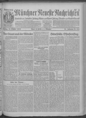 Münchner neueste Nachrichten Freitag 19. Oktober 1928