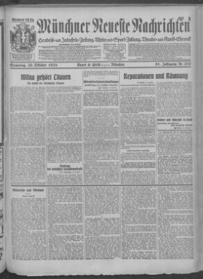 Münchner neueste Nachrichten Samstag 20. Oktober 1928