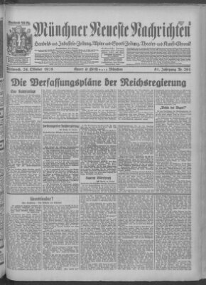 Münchner neueste Nachrichten Mittwoch 24. Oktober 1928