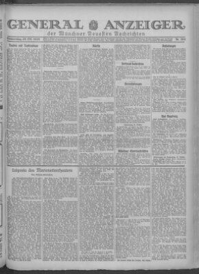 Münchner neueste Nachrichten Donnerstag 25. Oktober 1928