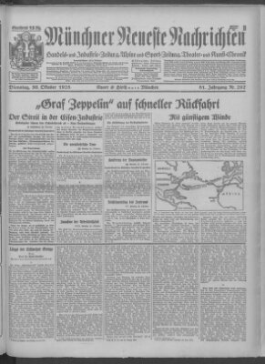 Münchner neueste Nachrichten Dienstag 30. Oktober 1928