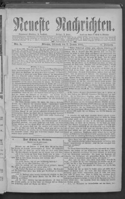 Neueste Nachrichten (Münchner neueste Nachrichten) Mittwoch 5. Januar 1881