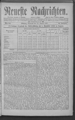 Neueste Nachrichten (Münchner neueste Nachrichten) Mittwoch 12. Januar 1881