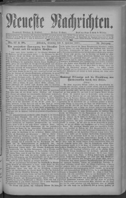 Neueste Nachrichten (Münchner neueste Nachrichten) Sonntag 6. Februar 1881