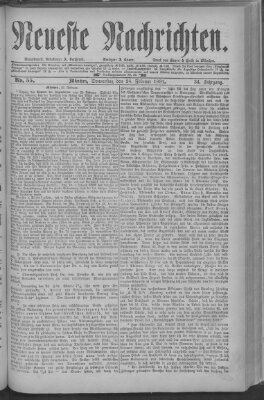 Neueste Nachrichten (Münchner neueste Nachrichten) Donnerstag 24. Februar 1881