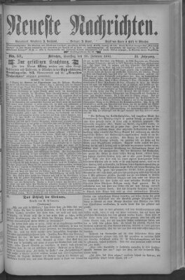 Neueste Nachrichten (Münchner neueste Nachrichten) Samstag 26. Februar 1881